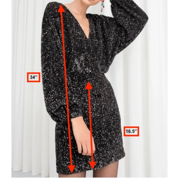 & Other Stories Sequin Wrap Mini Dress - Picture 11 of 11